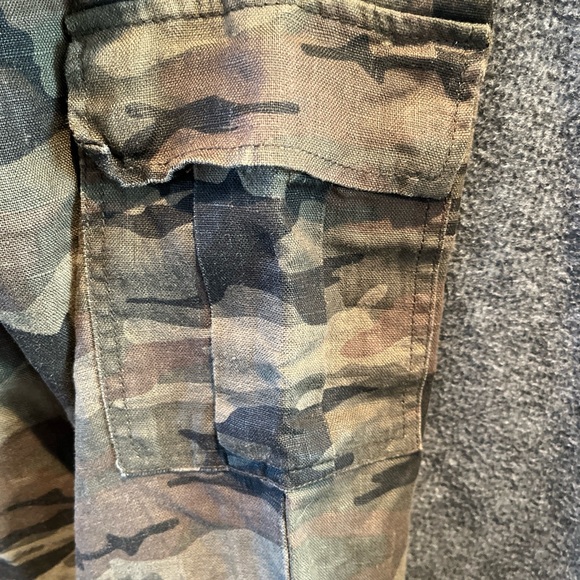 SANCTUARY X Anthropologie Camo Cargo Jogger Pants Linen Women’s Size Small - Picture 2 of 6
